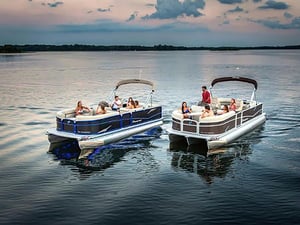 2 pontoon boats