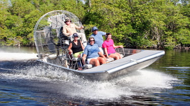 4 people on an airboat tour in Fort Myers Florida