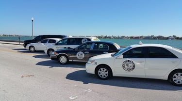 4 taxis lined up on St Pete beach