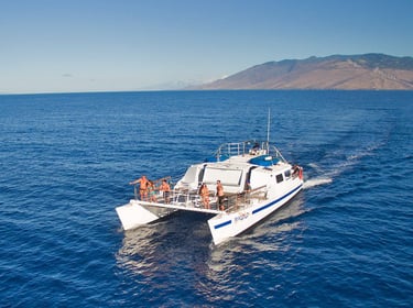 Catamaran Charter in the middle of the ocean in Maui