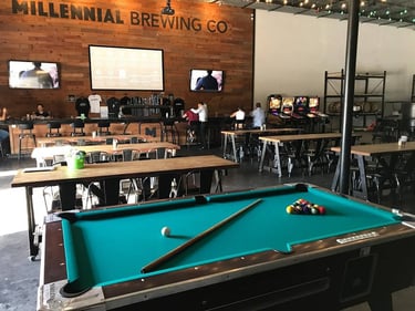 Millennial Brewing Inside with Pool Tables