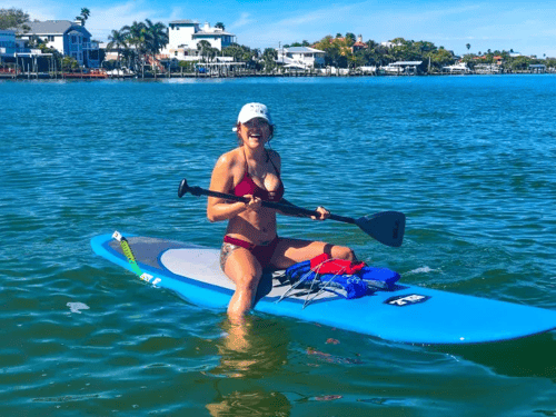 Girl paddleboarding