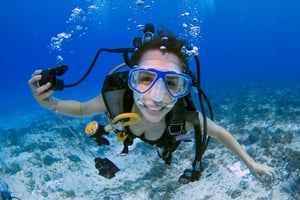 girl scuba diving