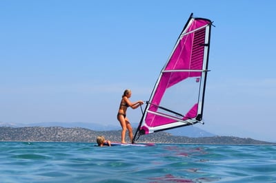 girl wind surfing