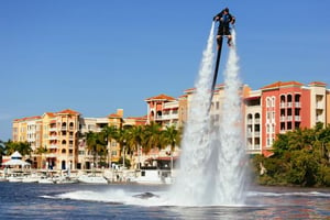 man using Sky High JetPacks in the ocean