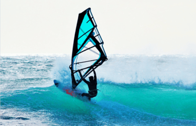 man windsurfing 