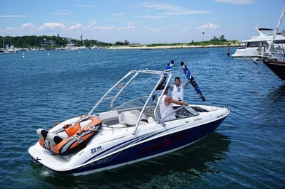 marthas vineyard boat rental with tube on the back