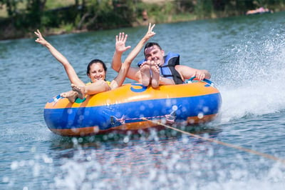 two people tubing