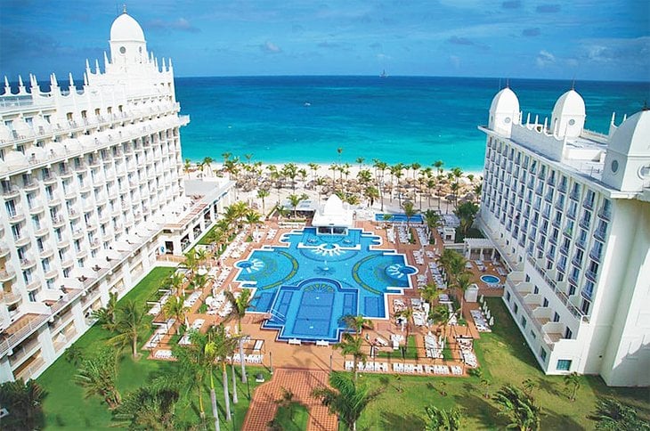 Hotel on the beach in aruba