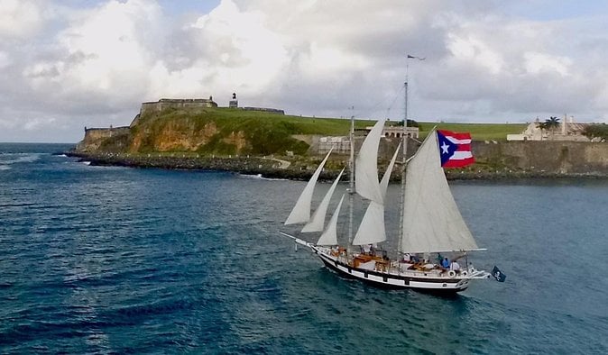 Sail boat outside Old San Juan