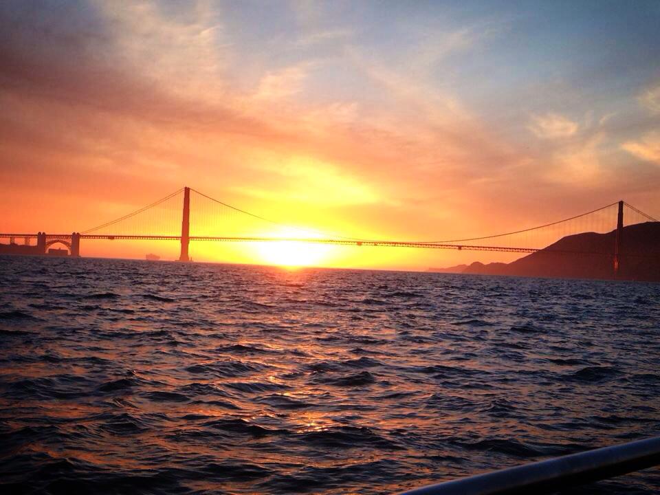 Bright orange sunset in San Diego