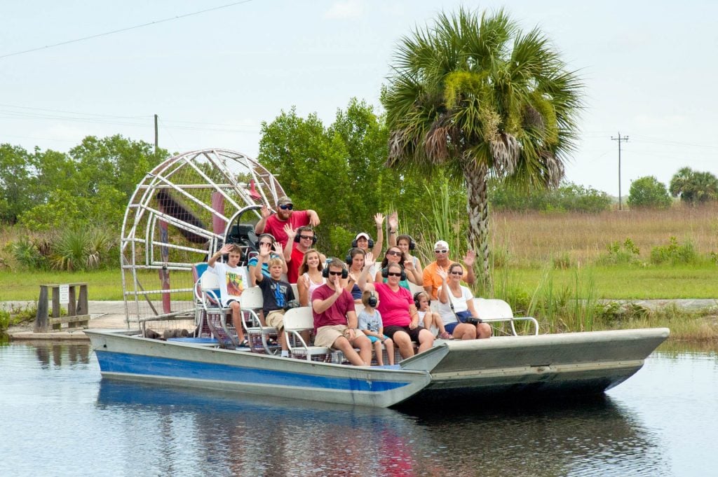 Fort Myers blue fan boat