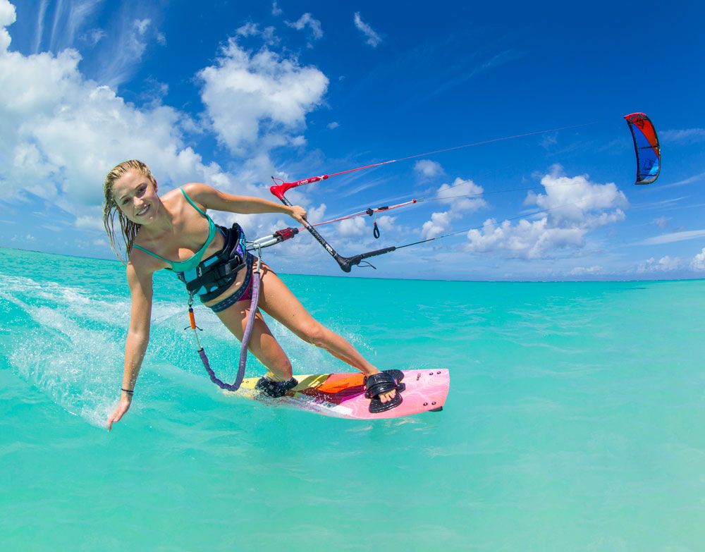 girl kite boarding