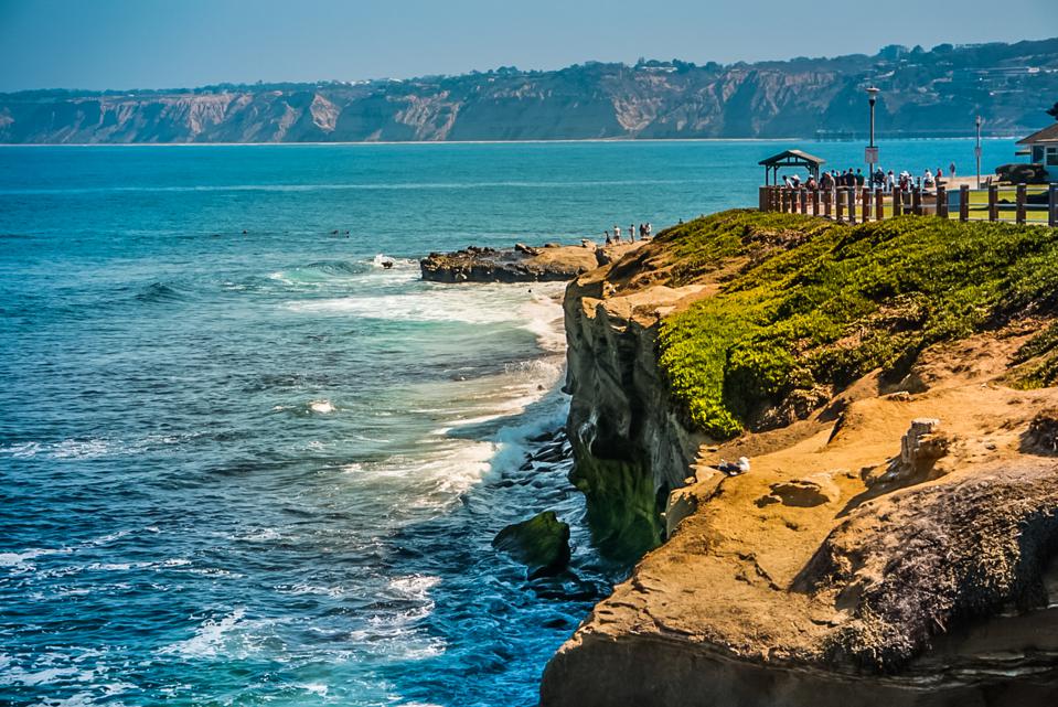 Cliff over looking the beach in San Diego